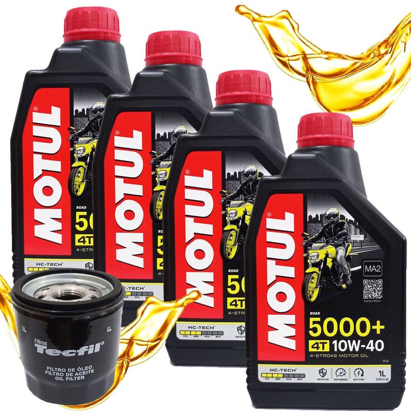 Troca de Óleo Kawasaki Z750 / Z800 / Vulcan 900 Motul 10w40 +